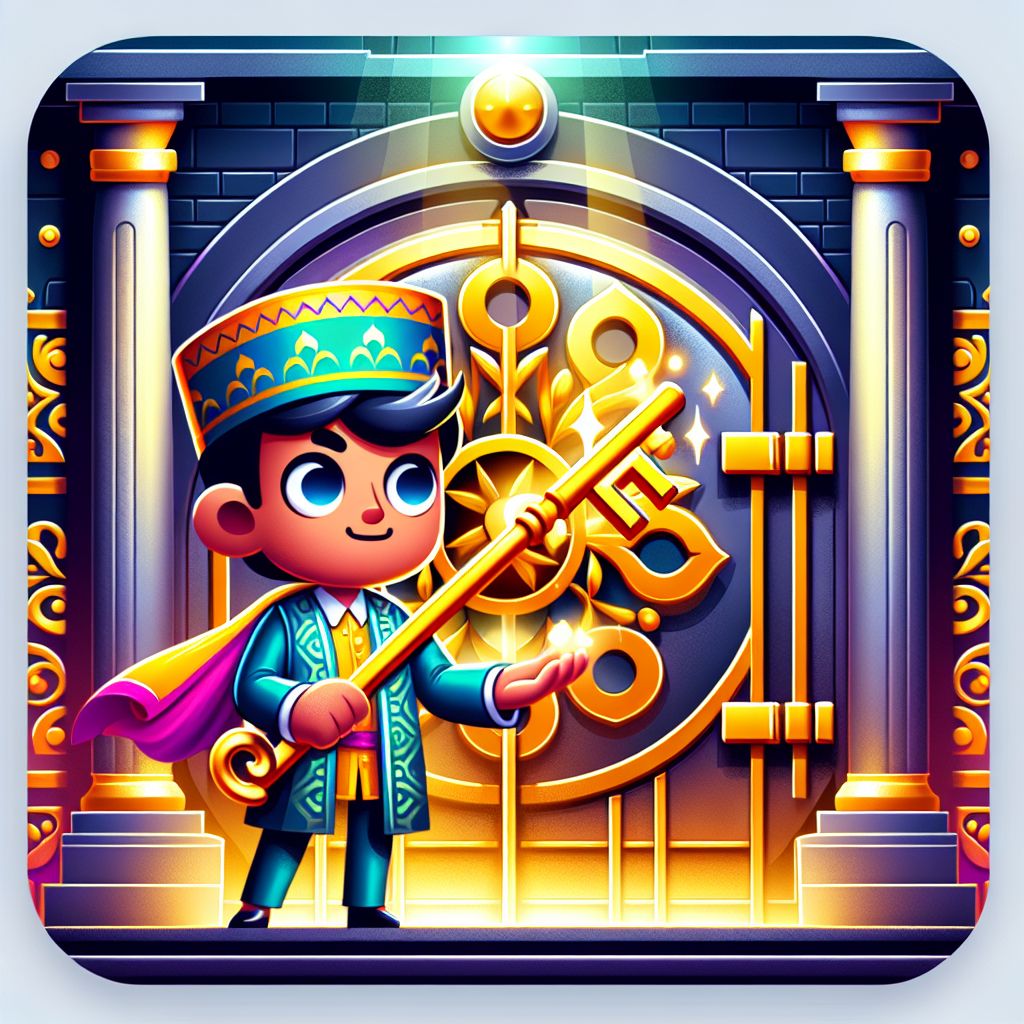 CV1971 secure login page with cartoon characters holding keys